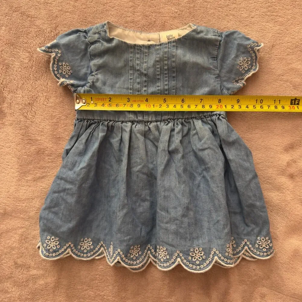Baby B’gosh Chambray Embroidered Scallop Hem Dress 6M